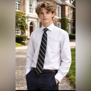 NWOT CONCORD UNIFORM BOYS WHITE BUTTON DOWN SHIRT LONG SLEEVE Size 20